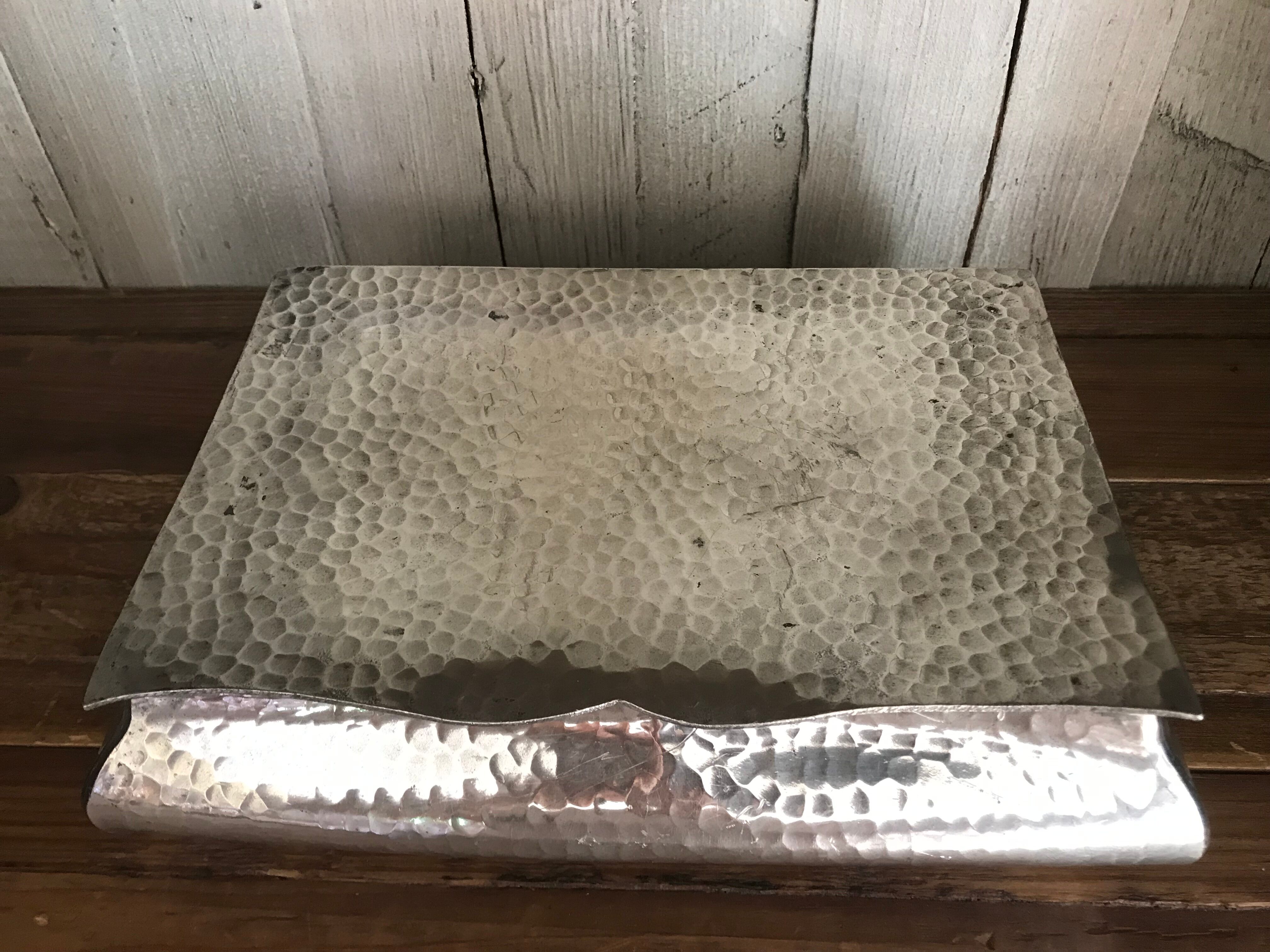 Hammered pewter cigar box from the 1930s