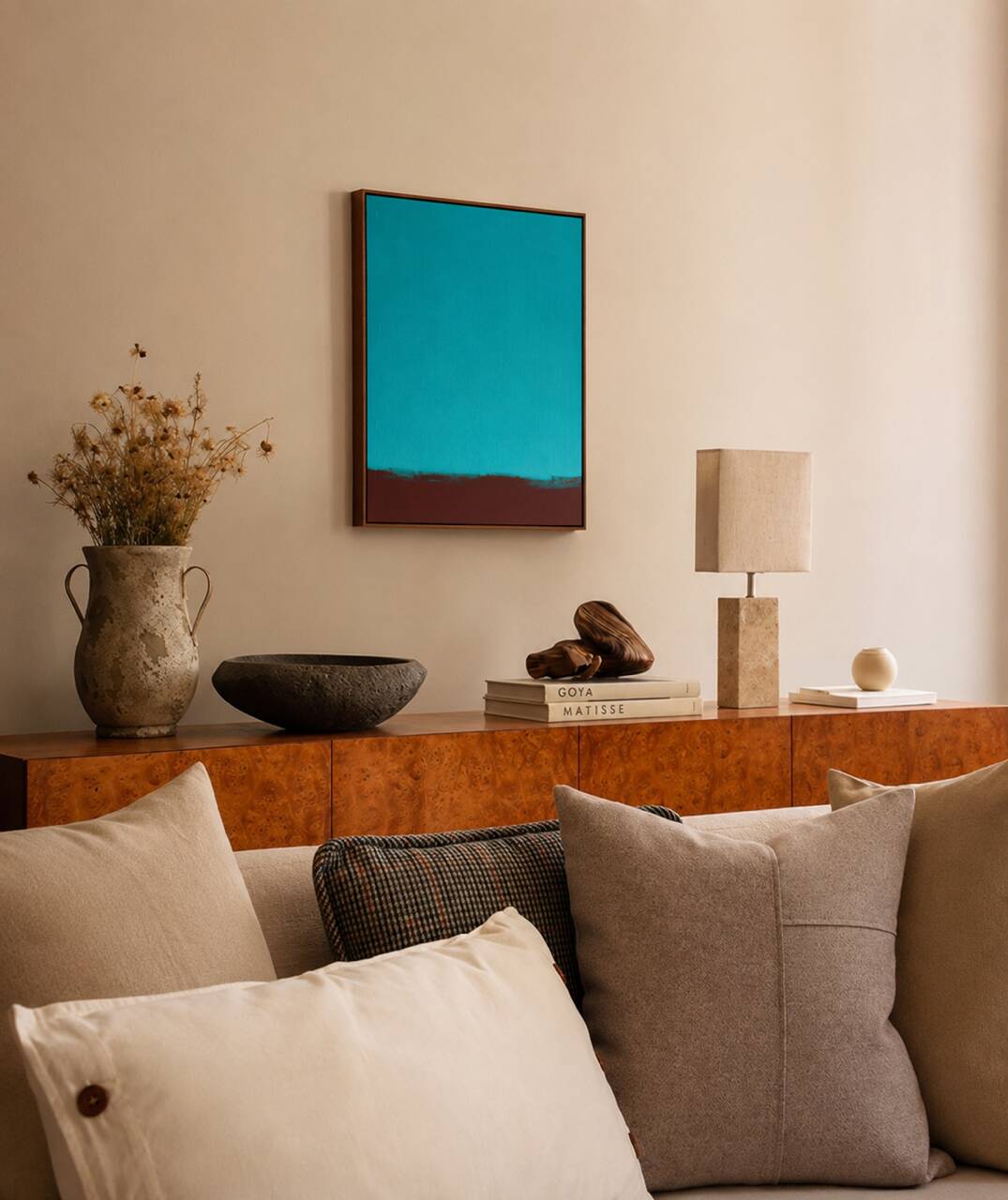 Minimalist painting "Meditative turquoise"
