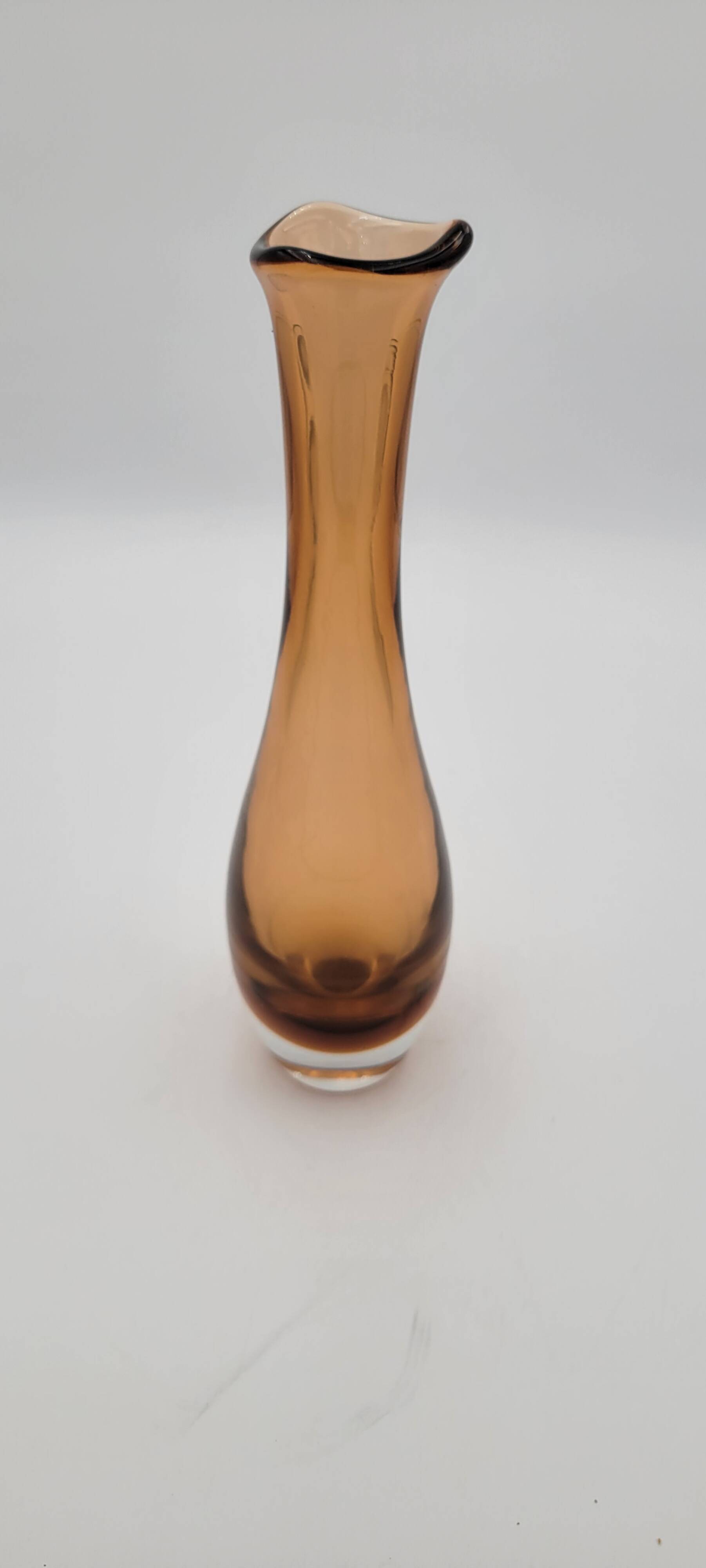 Contemporary amber glass vase
