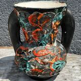 Rocaille Amphora Vase - Fat Lava Origin Vallauris or West Germany H 28 cm