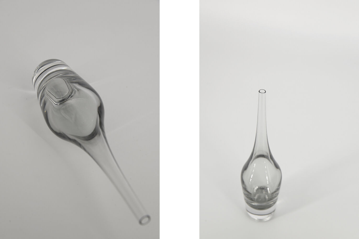 Scandinavian Glass Vase with Slim Neck, 1960s