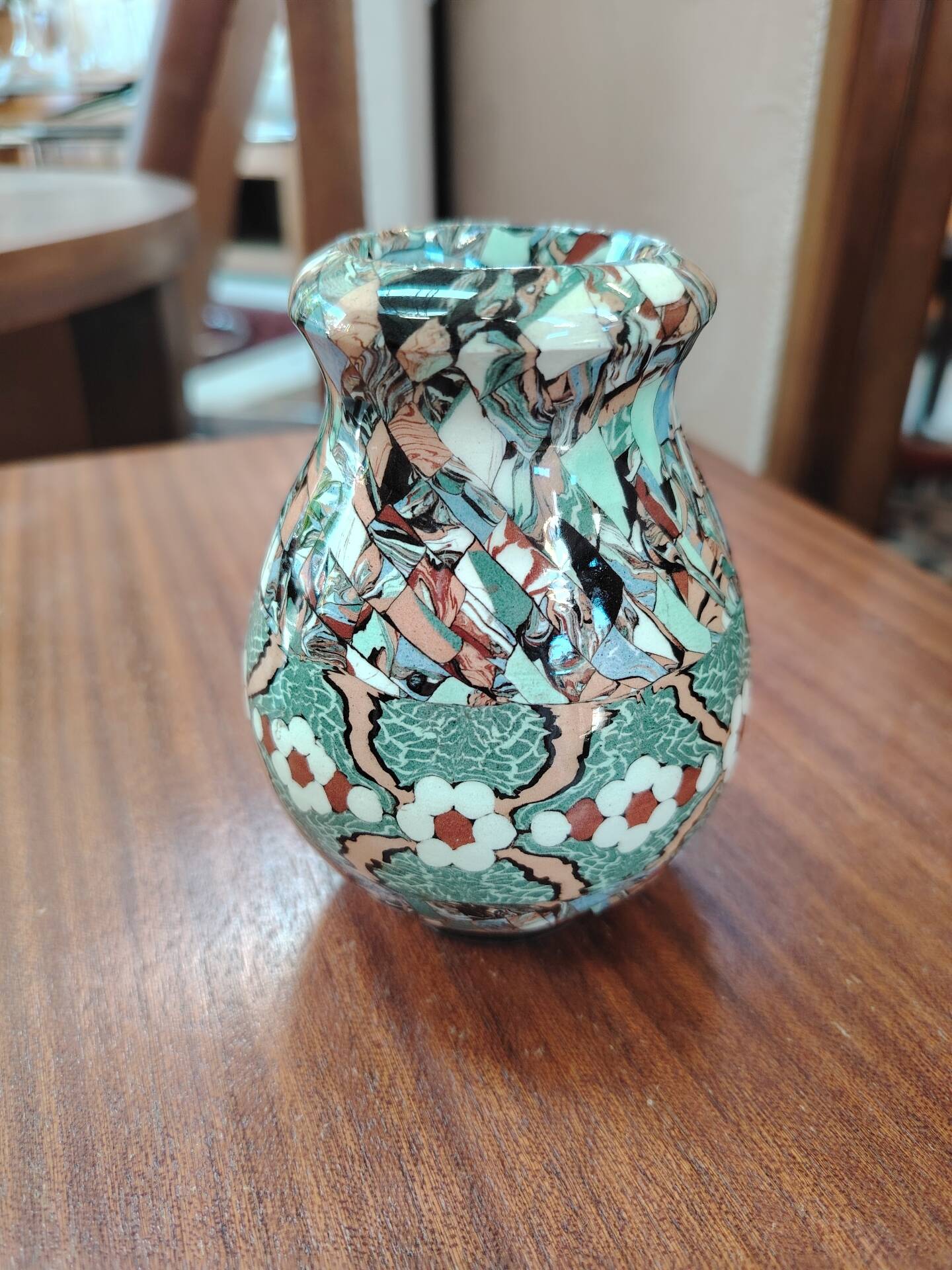 Small round ceramic art vase Valauris