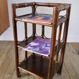 Rattan side table / bedside table bamboo style rattan bedside table bamboo style 70s