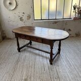 19th century oval solid oak table