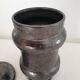 Covered pot on shower foot in black glazed chamotte terracotta Jean Marais
