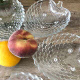Set of 6 cups and fruit salad dish