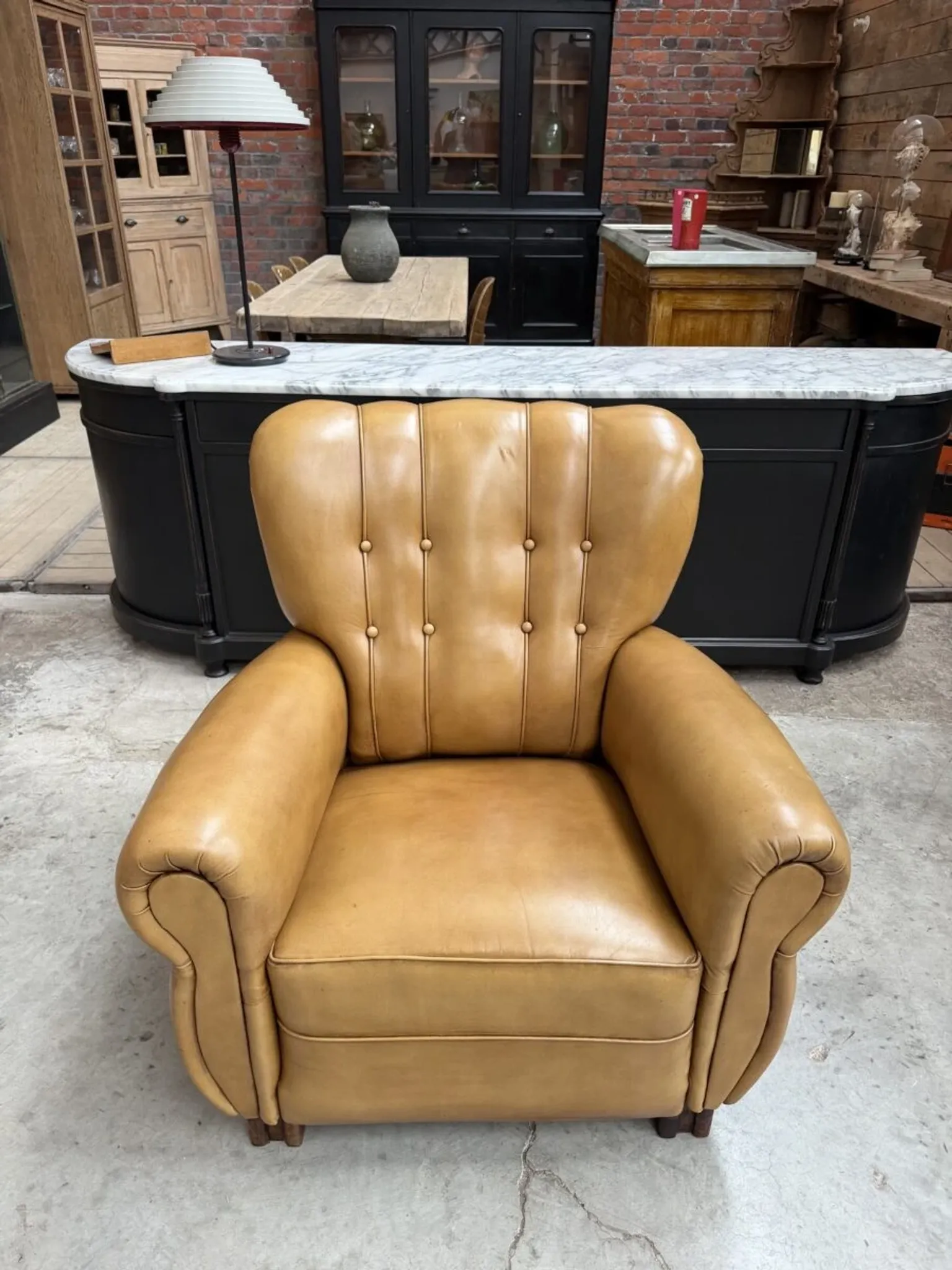 1950s leather armchair