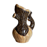 Faux-bois ceramic pitcher signed "Cérart" MONACO vintage
