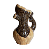 Pichet céramique faux-bois signé "Cérart" MONACO vintage