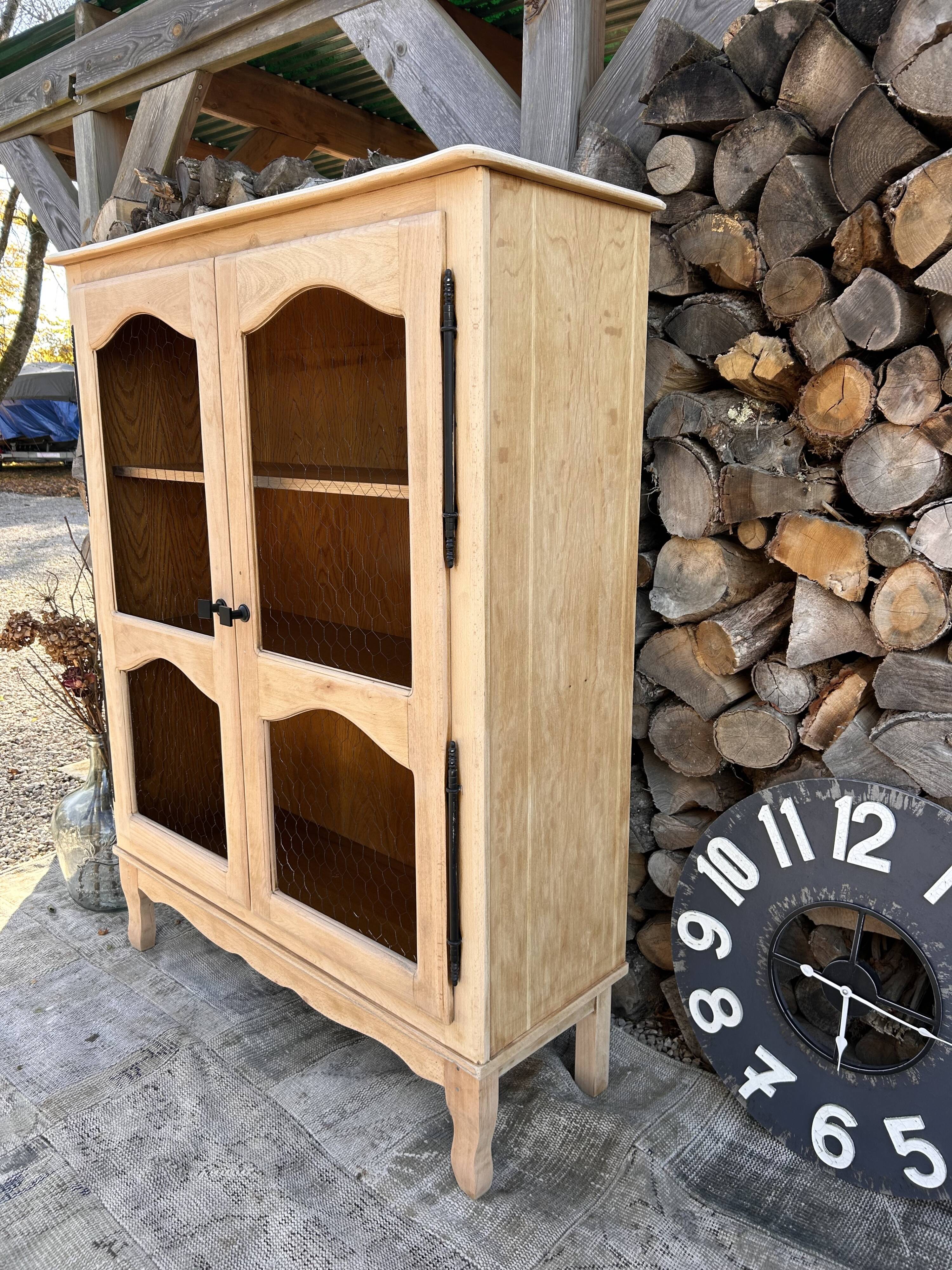 Refurbished solid wood display cabinet/sideboard