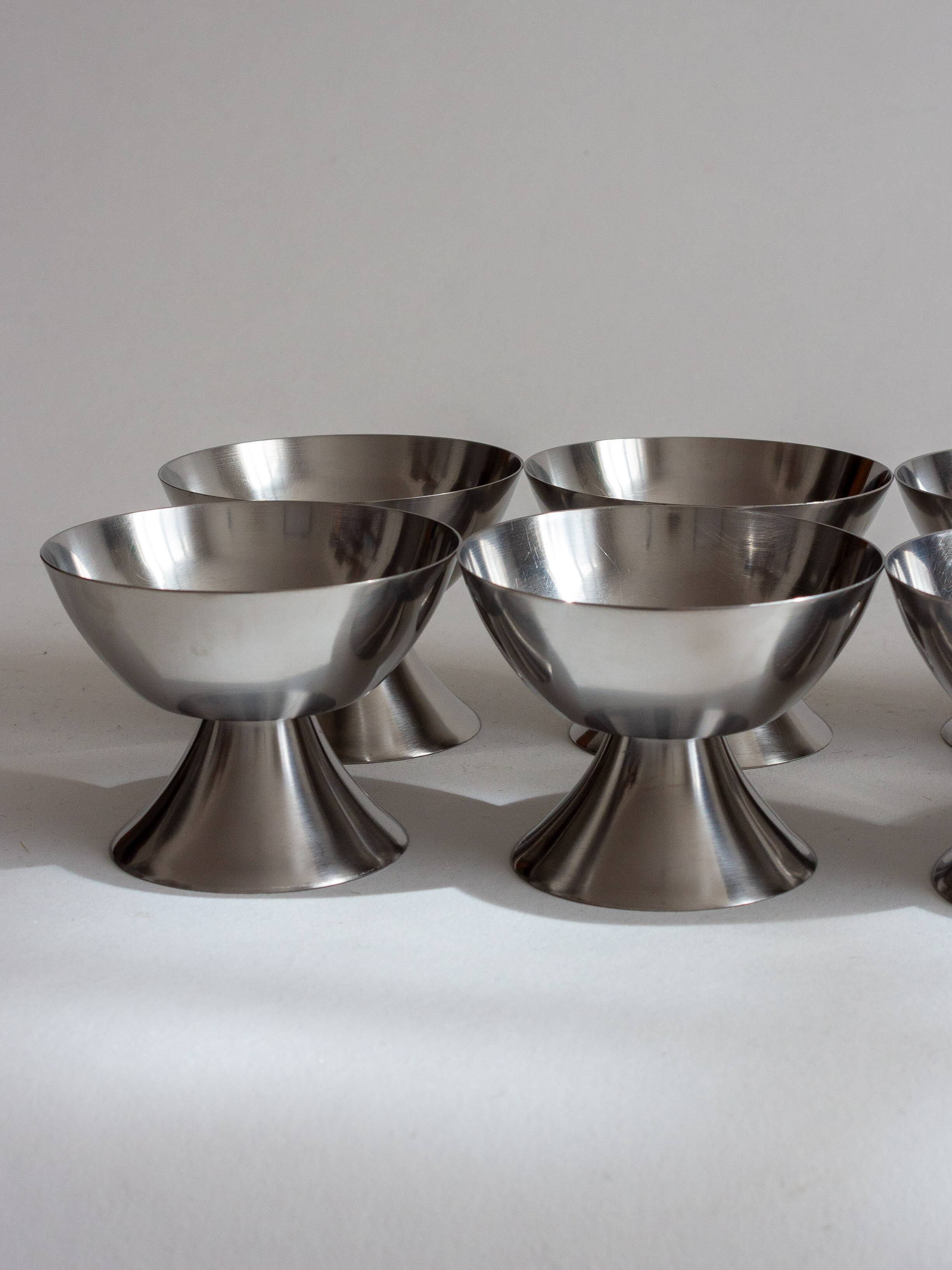Set of eight ice cream cups, Lundtofte Denmark, 1960s
