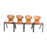 Lot of 4 chairs Ant Eromes 60s vintage