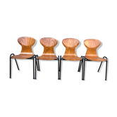Lot of 4 chairs Ant Eromes 60s vintage