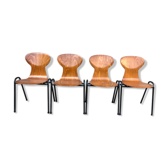 Lot of 4 chairs Ant Eromes 60s vintage