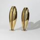 Doré Laiton Vintage Candle Holders – Two 1970s Art Deco Brass Sculptures, Elegant Table Centerpiece