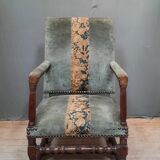 Louis XIII armchair partly upholstered from the 17th sawcum