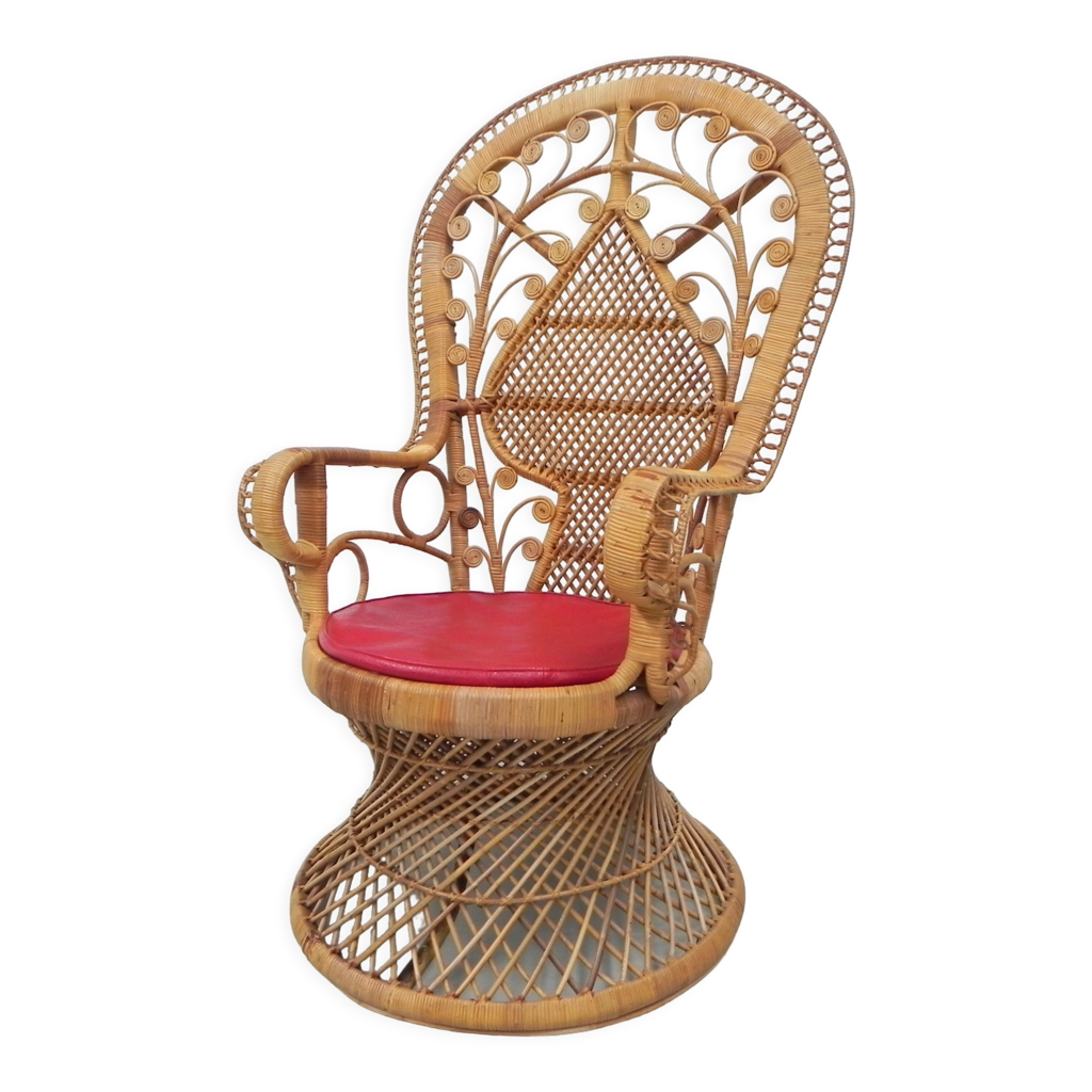 Emmanuelle chair bamboo peacock throne Selency