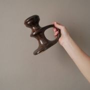 Vintage ceramic hand candle holder handmade pottery Scandinavian country spirit japandi