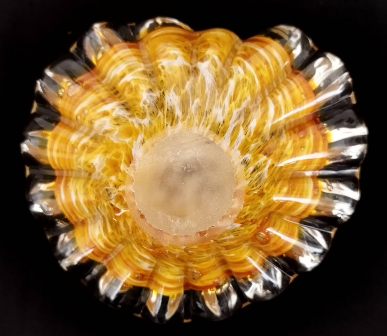 Empty Pocket Ashtray Murano Glass Amber Shell
