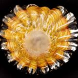Empty Pocket Ashtray Murano Glass Amber Shell