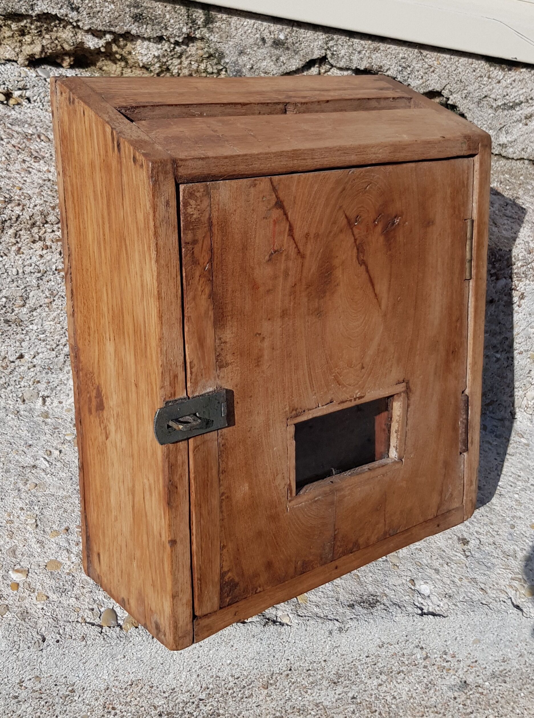 Old teak letter box