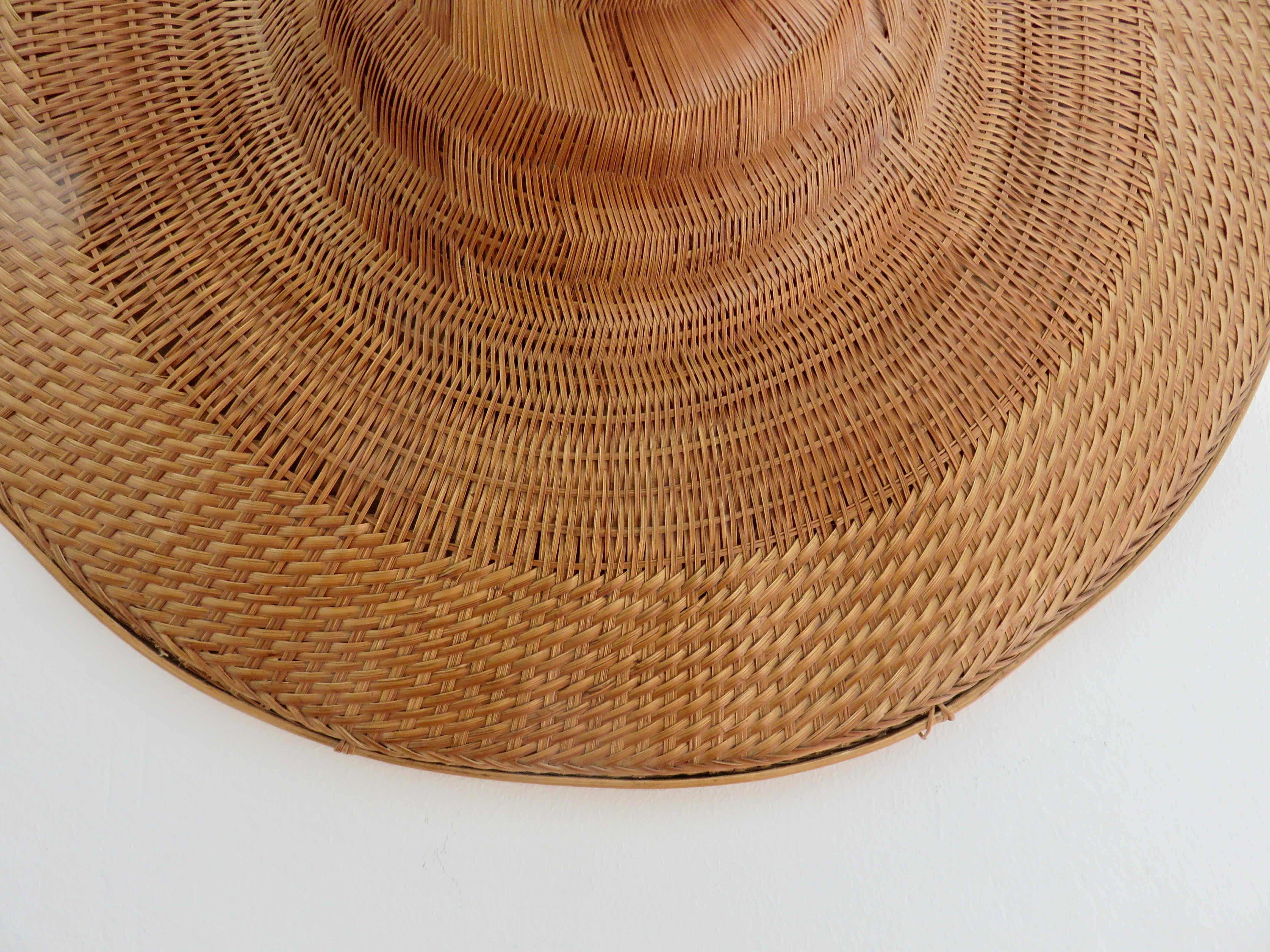 Asian braided wicker hat 70s