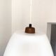 Scandinavian suspension vintage 1960 teak and opaline
