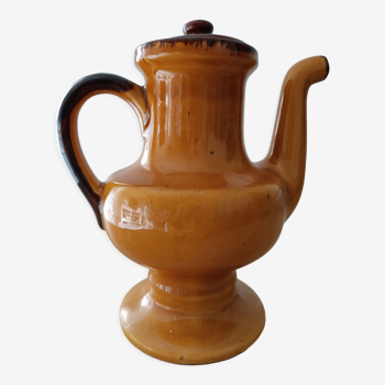 Théière en céramique orange marron avec couvercle