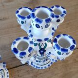Pair of Tunisian ceramic candlesticks