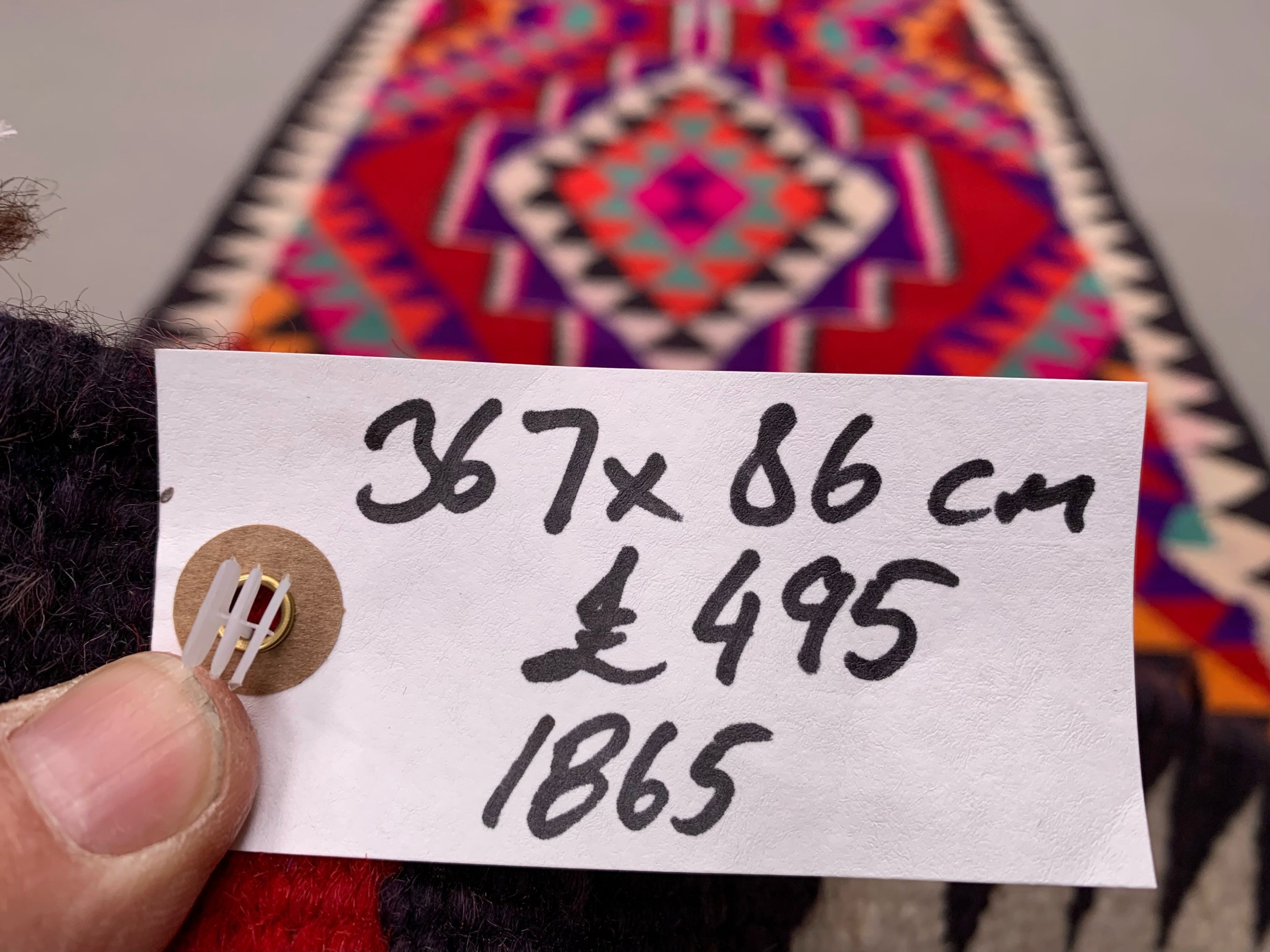 Old turkish kilim runner 367x86 cm