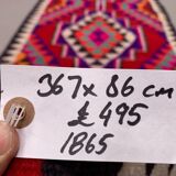 Old turkish kilim runner 367x86 cm