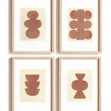 Collection of 4 terracotta paintings signed eawy