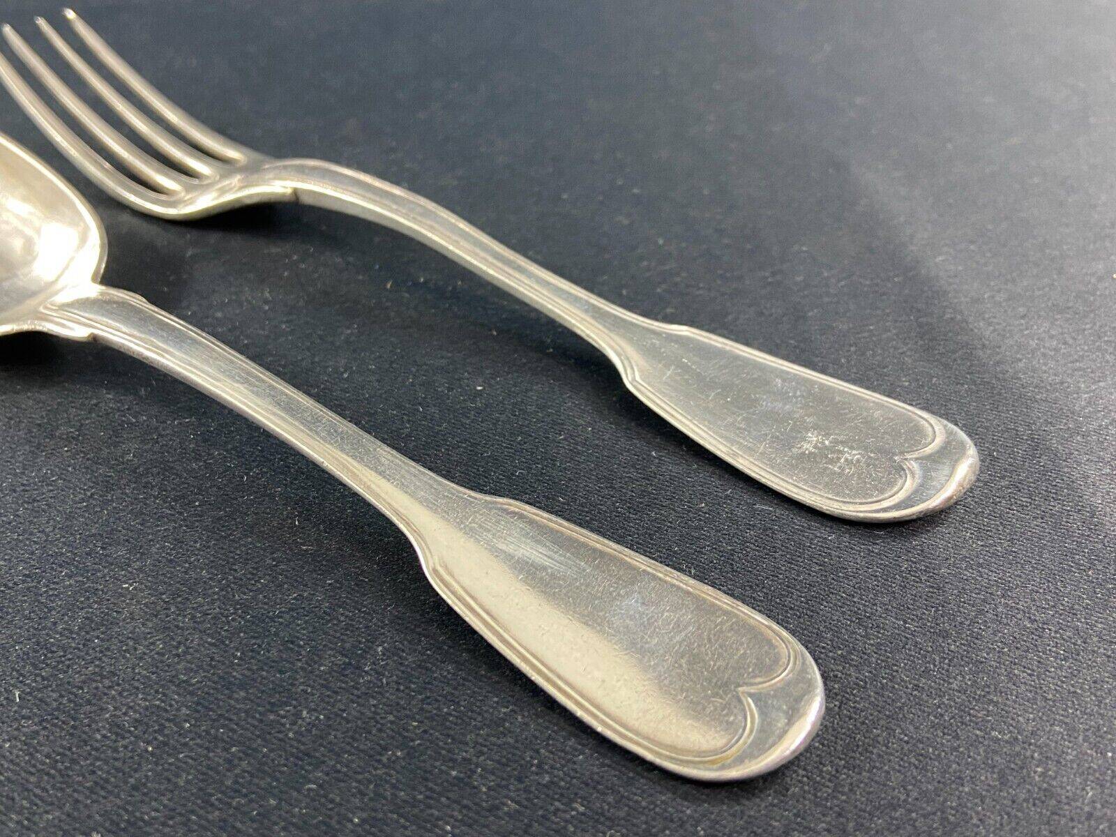 Cutlery fork large spoon fillet Louis XV silver rooster hallmarks 1798-1809