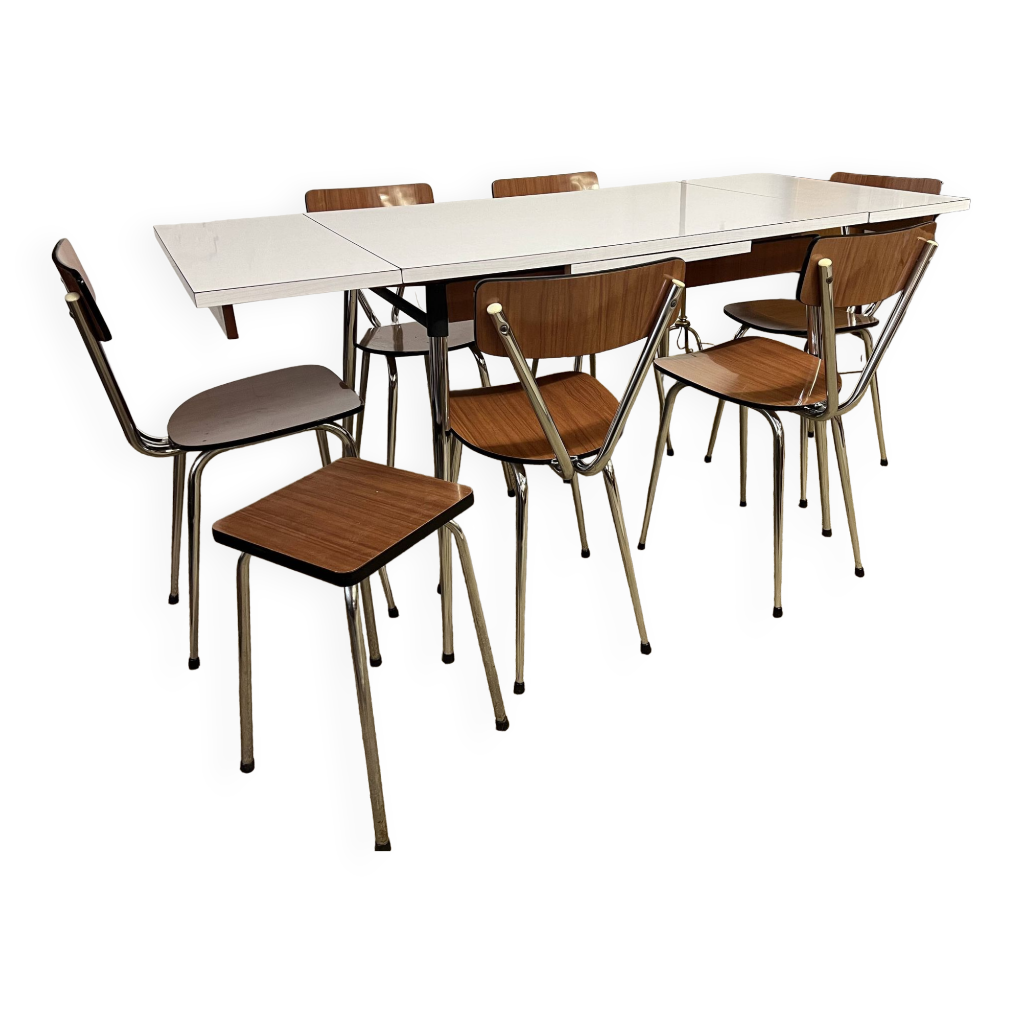 Tublac formica table and chairs set 1970