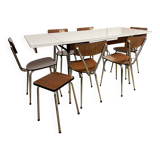 Tublac formica table and chairs set 1970