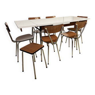 Tublac formica table and chairs set 1970