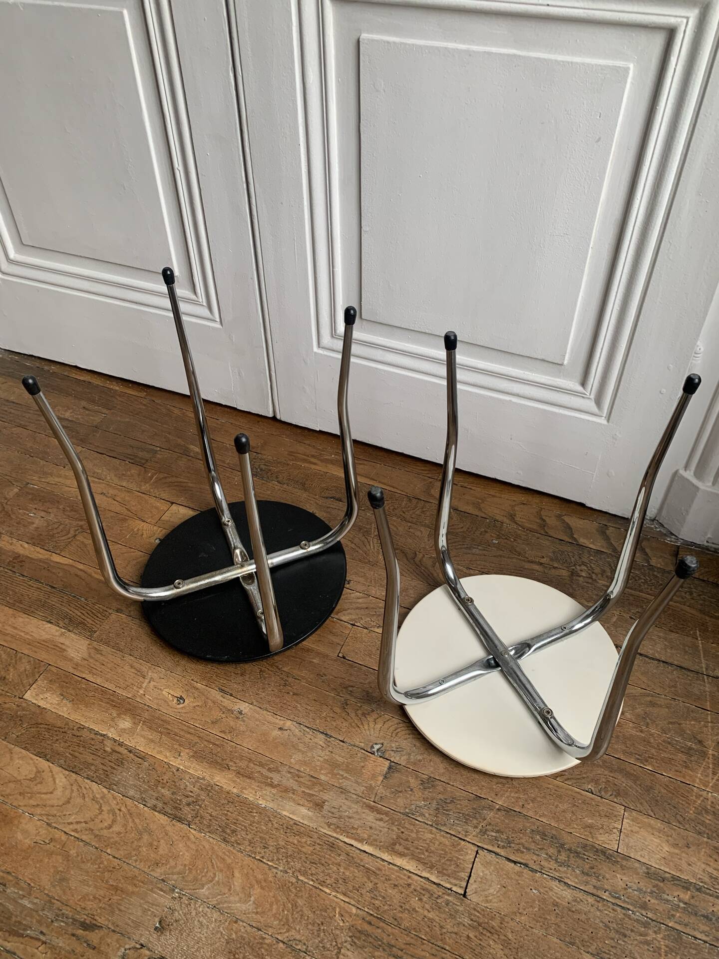 Vintage Chrome stool pair