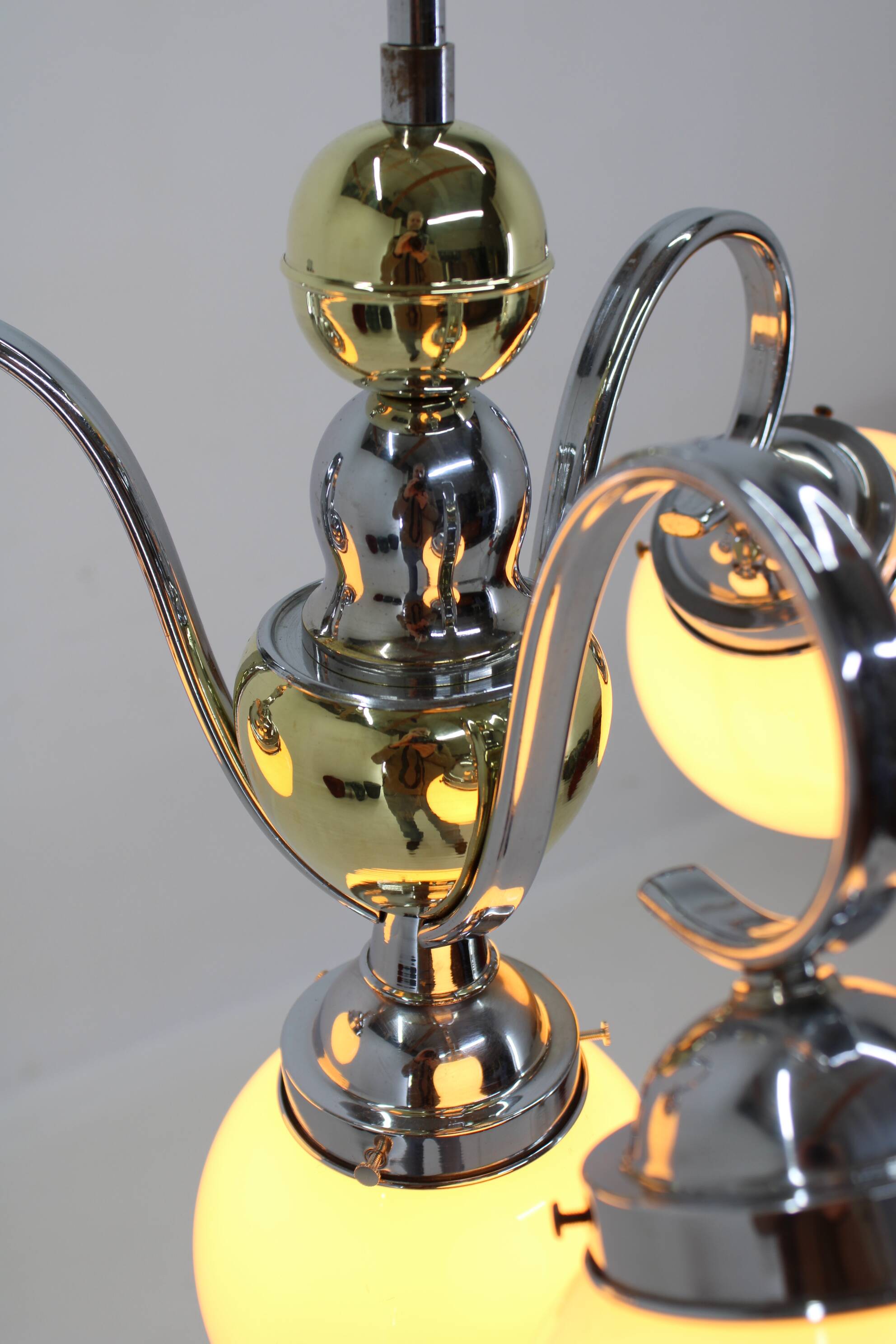 Art Deco Chandelier, 1930s, Restored