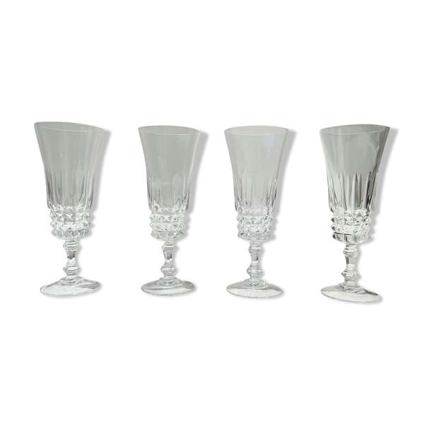 4 flûtes cristal d'Arques modèle tuileries