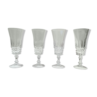 4 flûtes cristal d'Arques modèle tuileries