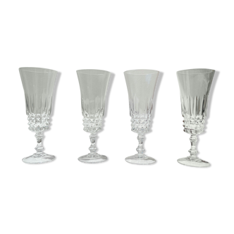 4 Arques crystal flutes, Tuileries model