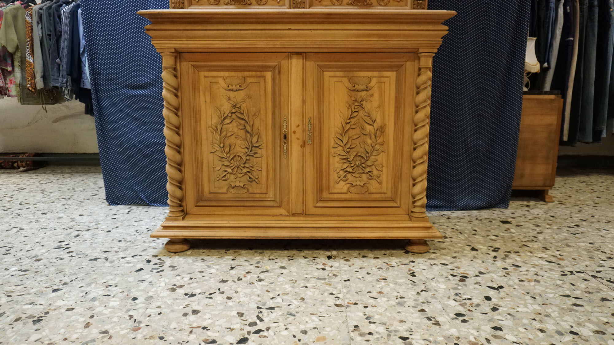 Library showcase carved wood