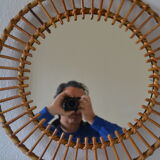 Vintage rattan sun mirror 70 years