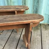 2 antique children's benches