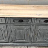 Grey patina furniture with three doors and three drawers