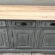 Grey patina furniture with three doors and three drawers