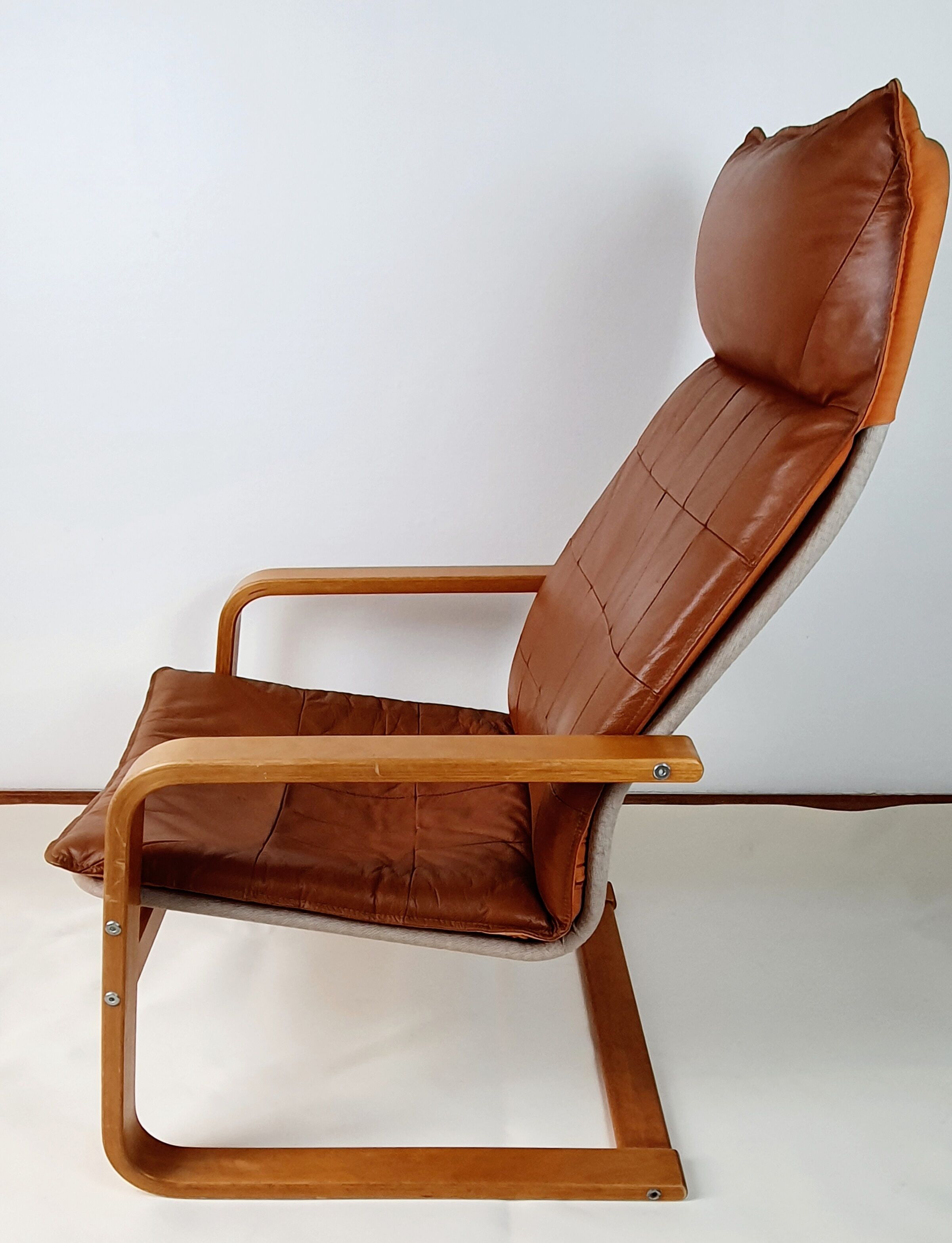 Poang leather armchair by Noboru Nakamura for Ikèa
