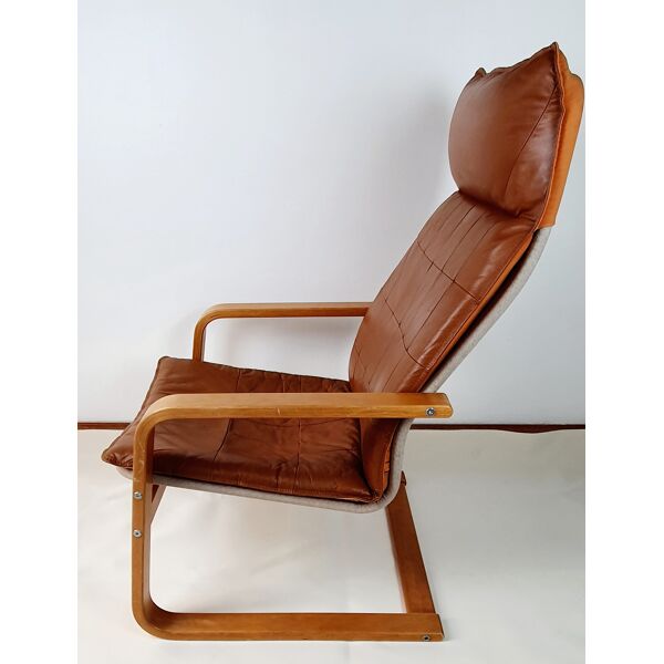 Poang leather armchair by Noboru Nakamura for Ikèa | Selency