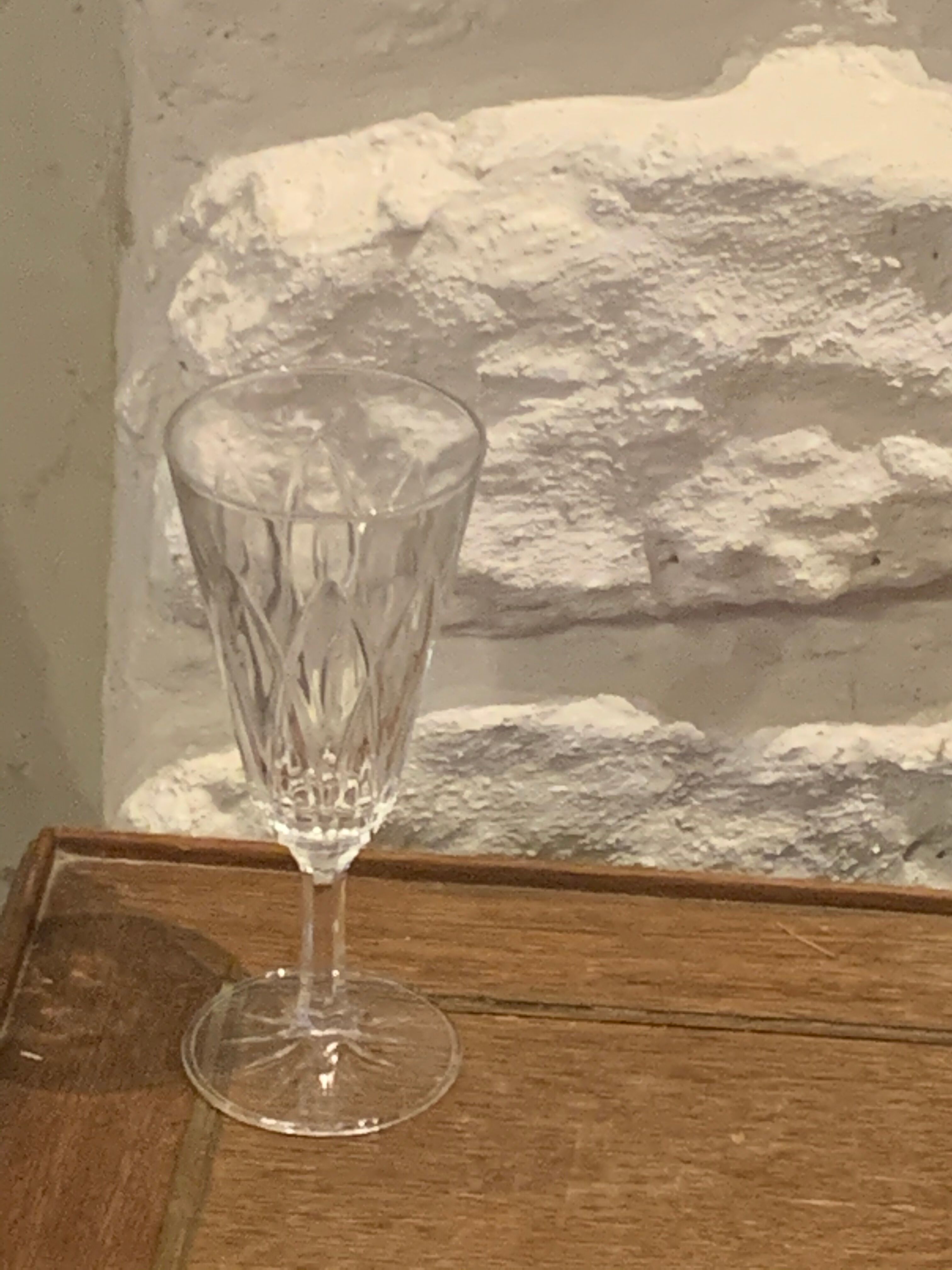 6 vintage champagne flutes patterned leaves or petals