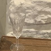 6 vintage champagne flutes patterned leaves or petals